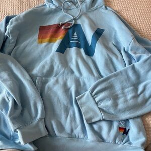 Aviator Nation Blue Graphic Hoodie Sweatshirt